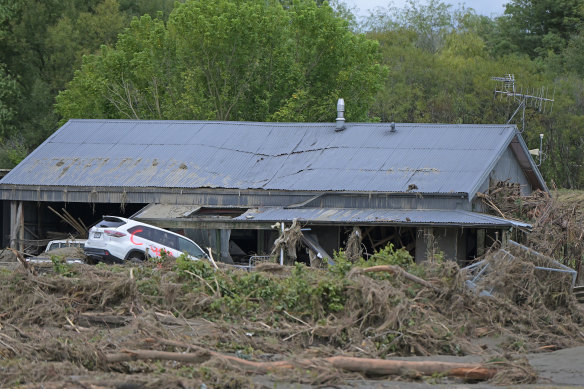 A horse died on the roof of this house in Napier, after swimming there in flood water on February 16.