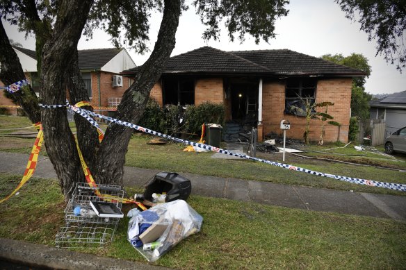 The Lalor Park home on Sunday morning after the blaze.