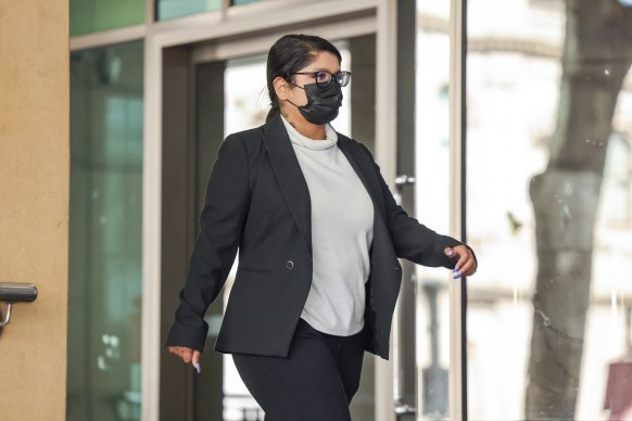 Accused driver Sakshi Agrawal outside Melbourne Magistrates’ Court on Monday.