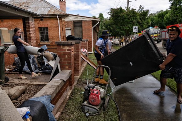 The clean-up begins in flood-stricken Cowra on Tuesday.