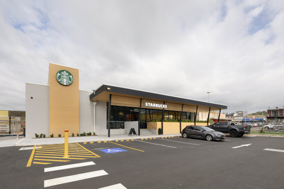 Starbucks’ drive-thru in Warrawong, NSW: drive-thru stores are a key part of the coffee chain’s growth strategy in Australia.