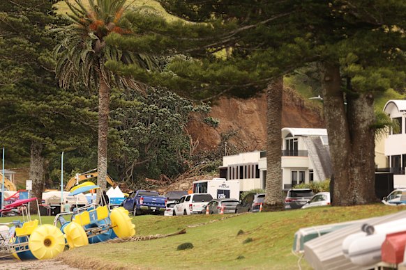 Heavy rains triggered Thursday’s landslide at Mount Maunganui on the island’s east coast.