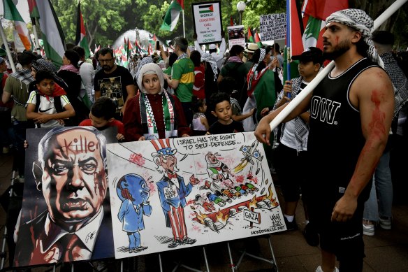 Pro-Palestinian protesters called for an immediate ceasefire.