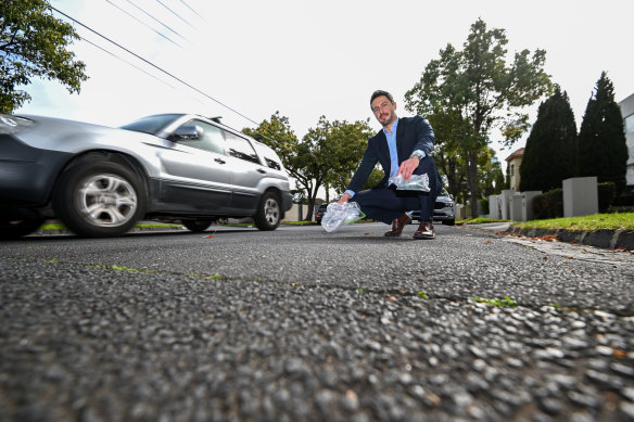 Filippo Giustozzi is a researcher working on using recycled plastics to make roads.This road in Brighton will be resurfaced using a mix that will include recycled plastics. 