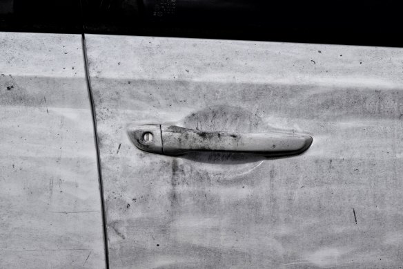 Fingerprint dust covers a car in Hendy Avenue, Panania.