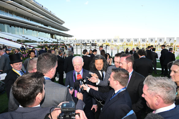 Willie Mullins faces the media after the barrier draw for this year’s Melbourne Cup.