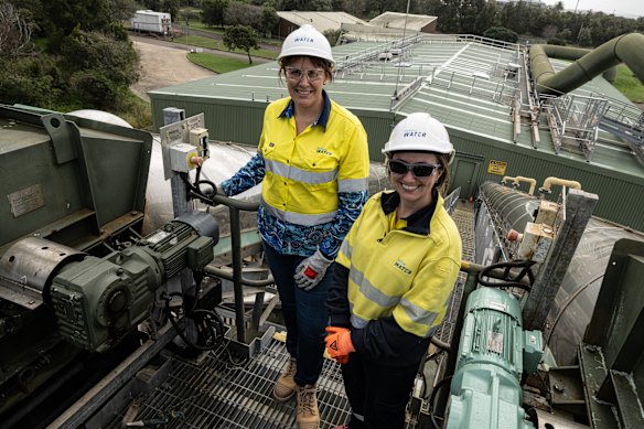 Sally Rewell, manager of the Malabar wastewater treatment plant (right), and Kate Miles, head of system planning and land acquisition at Sydney Water.