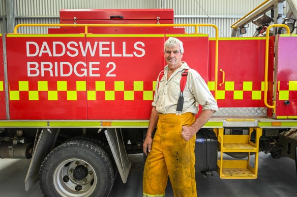 Dadswells Bridge fire captain Peter Jackman on Thursday.