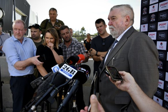 Shane Richardson faces the cameras at Tigers HQ on Wednesday.