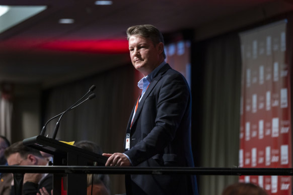 Depuity Premier Ben Carroll at Labor’s state conference this month. 