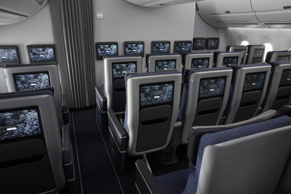 The Finnair premium economy cabin.