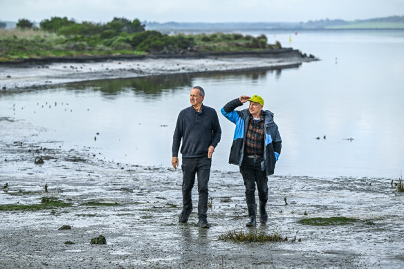 Inverloch Tourism Association president Glenn Morris and South Gippsland Conservation Society president Ed Thexton want to protect the environmentally sensitive area around Mahers Landing. 