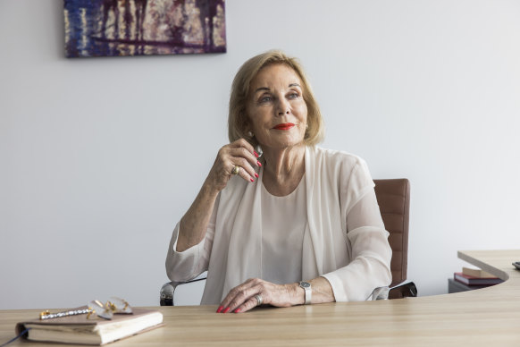 Outgoing ABC chair Ita Buttrose in her office on Tuesday. The ABC is “still the most trusted media organisation in Australia.”