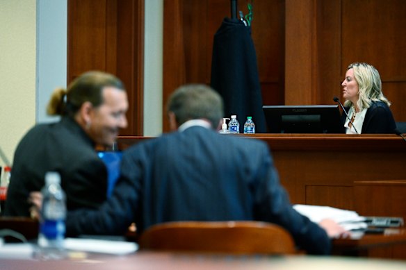 Forensic psychologist Dr Dawn Hughes testifies as the first defence witness for actor Amber Heard against Johnny Depp, in 2022.