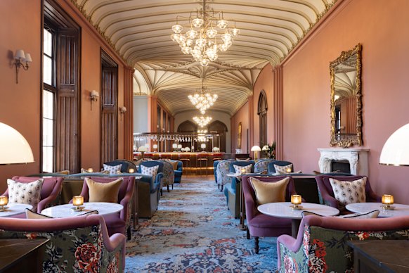 The gallery is a traditional style place to relax.