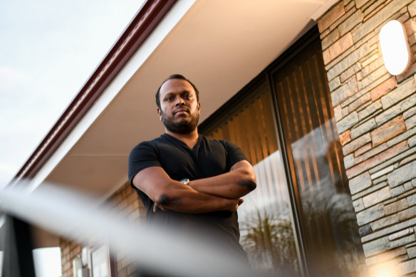 Aswath Chavittupara, 39, outside his Morley home.