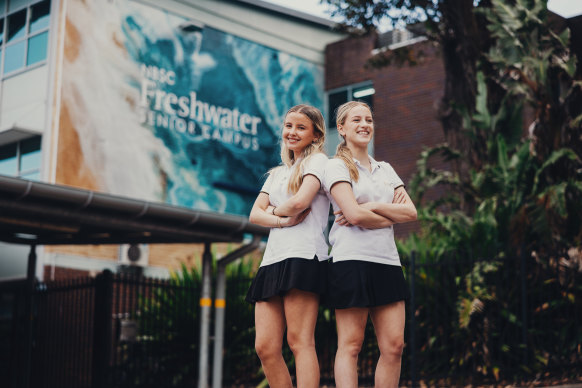 Freshwater Senior Campus students Poppy Lill and Sasha Danilo have started a petition against the decision to turn the school into a years 7 to 12 high school.
