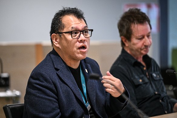 Yarrac Councillor Meca Ho, a former resident of the Richmond estate, speaking at the inquiry.