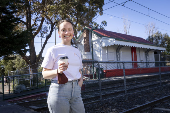 Tenille Gilbert from For Change Co. at Middle Park station, where the cafe will open.