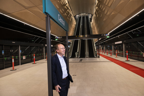 Sydney Metro chief executive Peter Regan on the new underground driverless train platforms at Central Station.