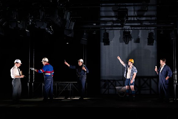 (LR) Ben Walter, Simon Maiden, Rohan Nichol, Darcy Kent and Steve Bastoni in a scene from the West Gate