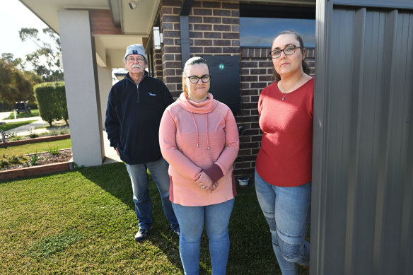 Marong residents (from left) Peter Bryar, Alicia Foley and Emily Edgar say a gas monopoly is driving up prices.