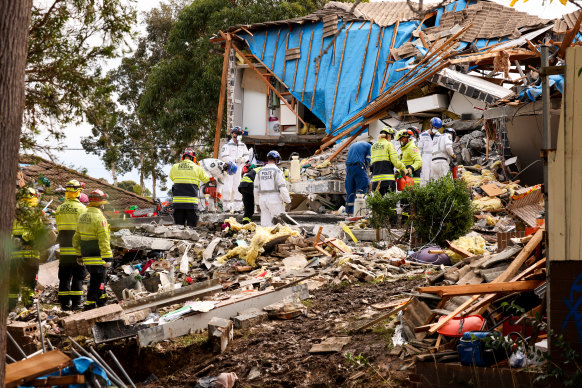 The explosion levelled parts of the building.