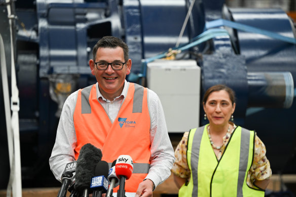 Premier Daniel Andrews and Minister for Energy, Environment and Climate Lily D’Ambrosio pictured together in 2021.
