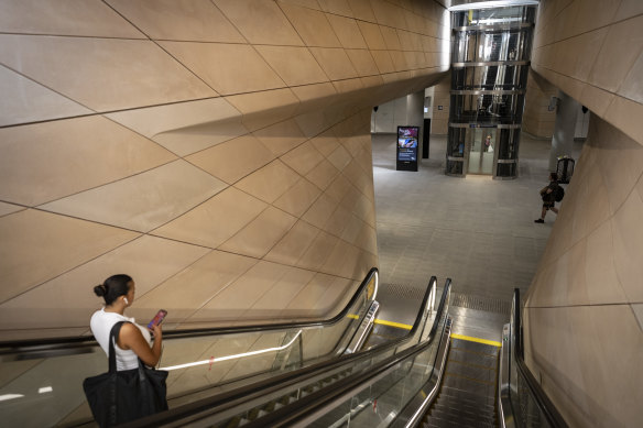 Escalators between suburban platforms and the northern end of the concourse opened on Monday. 