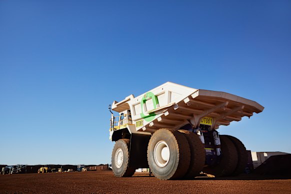 One of Fortescue’s battery-powered electric haul trucks.