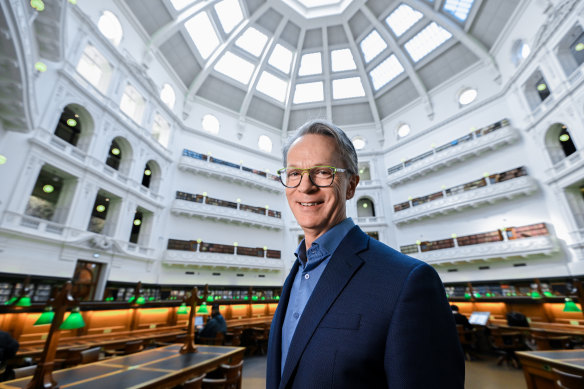 A new chapter: incoming State Library of Victoria CEO Paul Duldig in the Dome reading room.