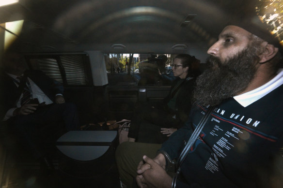 Rajwinder Singh arrives at the Melbourne Magistrates Court in Melbourne on Wednesday.