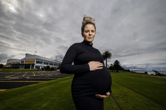 Brooke Polaski was told at the last minute she could no longer give birth at the hospital in Portland. 