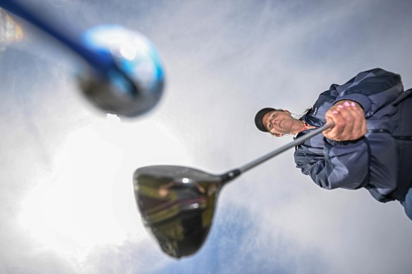 Paige Chrzanowski at Barwon Valley Golf Course. Paige is new to golf.