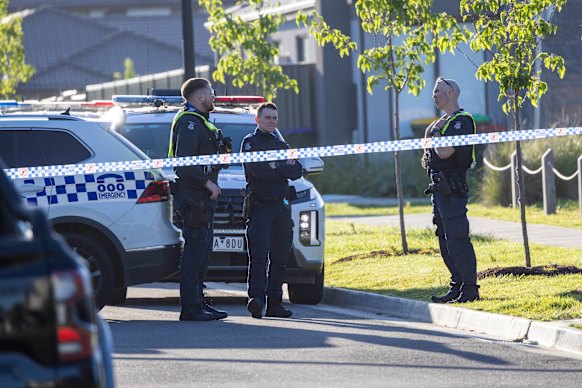 Police officers in Wollert last week after a man was shot dead.