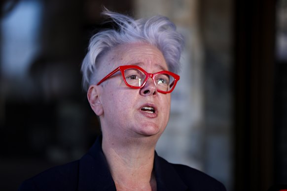 Penny Sharpe says the protest “should never have been allowed to happen”.