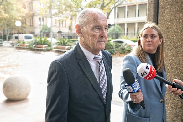 Chris Dawson, who is now serving a lengthy prison sentence for the murder of his wife Lynette, outside the NSW Supreme Court in 2022.