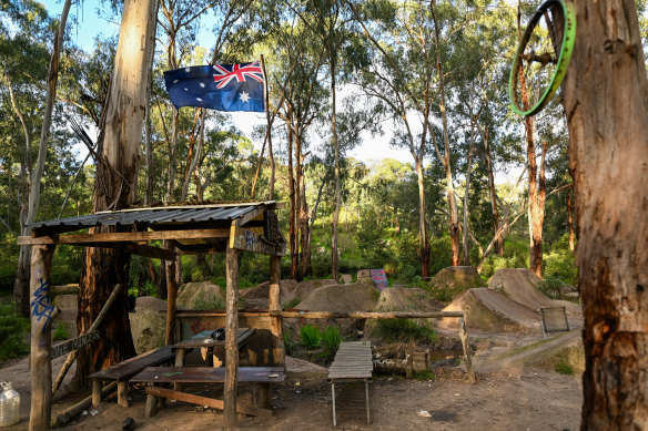 Locals built a BMX track beneath the towering gums of Diamond Creek.