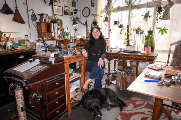 Artist Aimee Sutanto in her studio in the Nicholas Building.