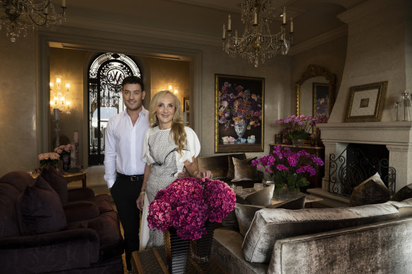 Joshua and Linda Penn at their family home in Point Piper.