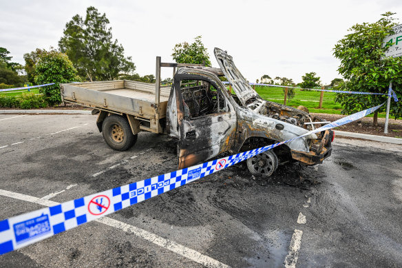 Investigators believe this ute is probably linked to the blaze.