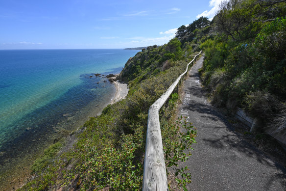 The cliff path which runs through public and private land.