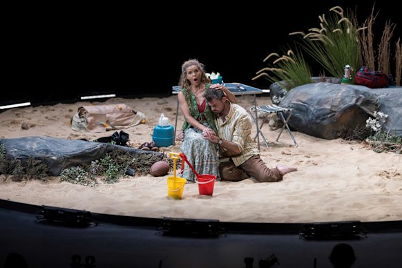 Sara Macliver and Kyle Stegall in The First Murder by Pinchgut Opera. 