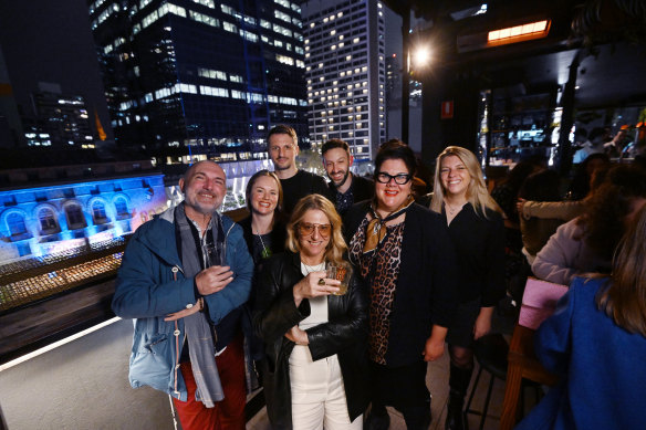 Night mayors at Bomba (from left): Thierry Charlois (Paris), Anna Edwards, University of Melbourne, Lutz Leichsenring (Berlin), Ariel Palitz (New York), Michele Acuto (University of Melbourne), Amy Lamé (London) and Penny Miles (Melbourne).