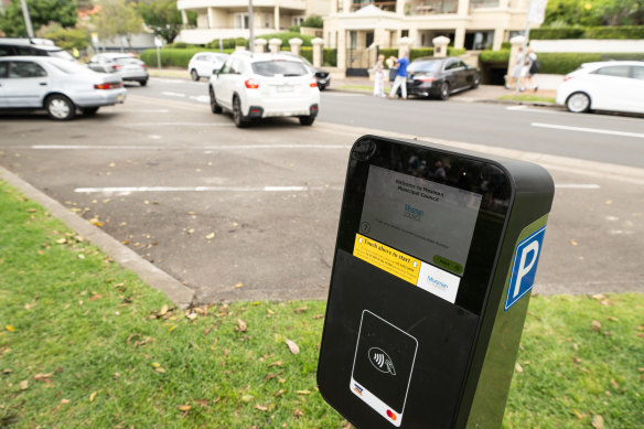 A Duncan Technologies parking meter at Balmoral Beach, Mosman. 