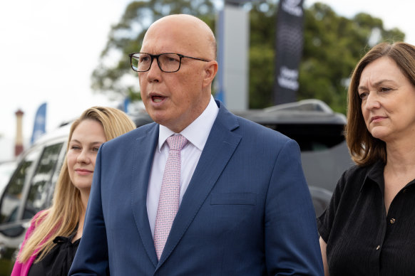 Opposition Leader Peter Dutton was at a car dealership in Parramatta today.