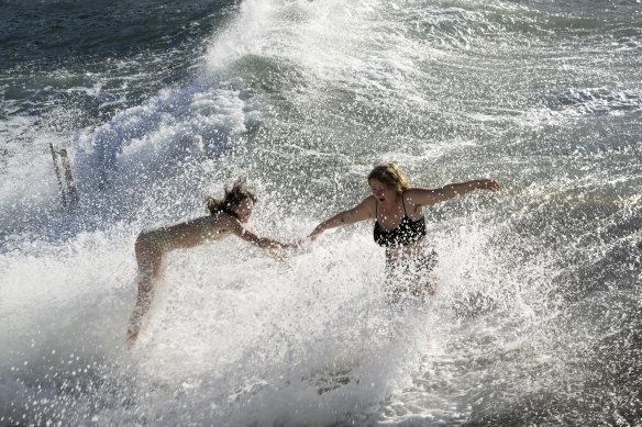 Large swell at Clovelly Beach.