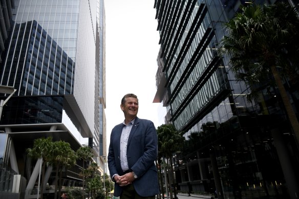 Geoff Roberts, outgoing head of the Greater Cities Commission, in Parramatta Square.