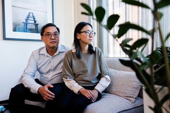 Accountants Brad and Elaine Seeto. Brad says high interest rates put pressure on families.