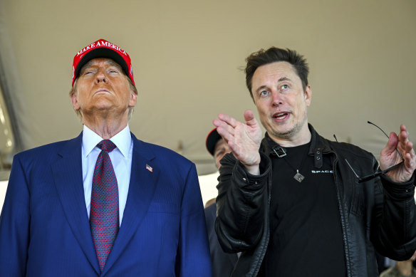 Turn right: Some are asking if Elon Musk, right, will be Do<em></em>nald Trump’s “co-president”.